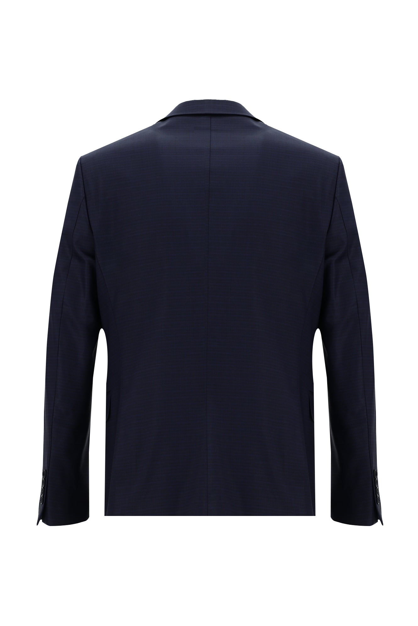 Koyu Lacivert Regular Fit Yünlü Klasik Desenli Takım Elbise