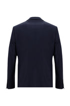 Koyu Lacivert Regular Fit Yünlü Klasik Desenli Takım Elbise