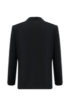 Siyah Regular Fit Yünlü Klasik Çizgili Takım Elbise