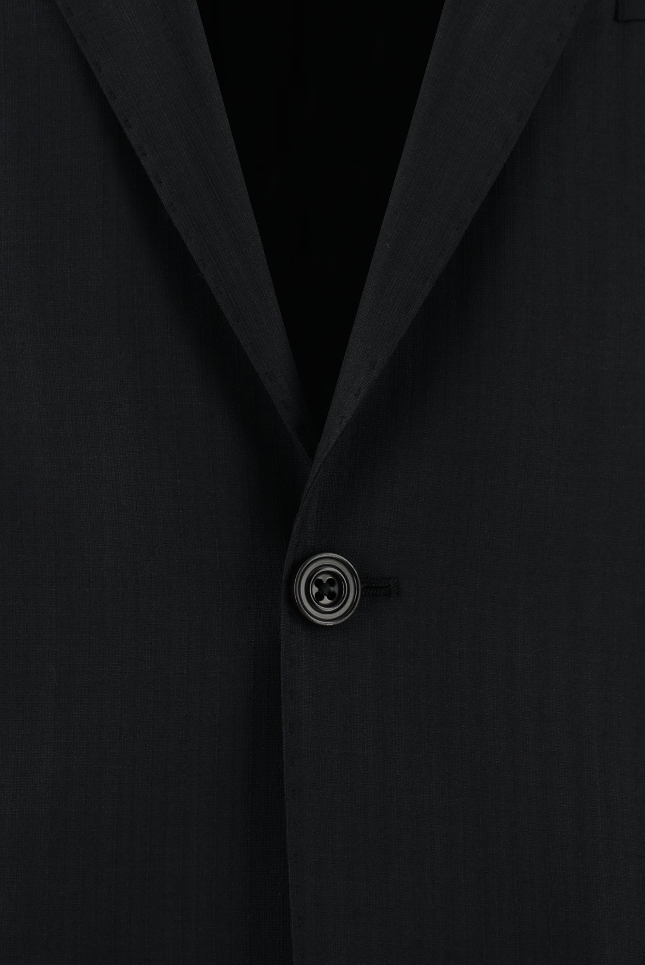 Siyah Regular Fit Yünlü Klasik Çizgili Takım Elbise