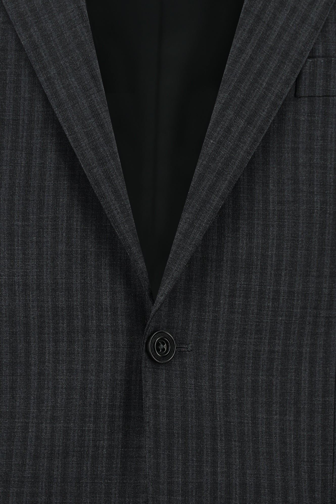 Koyu Füme Relaxed Fit Rahat Kesim Yünlü Klasik Çizgili Takım Elbise