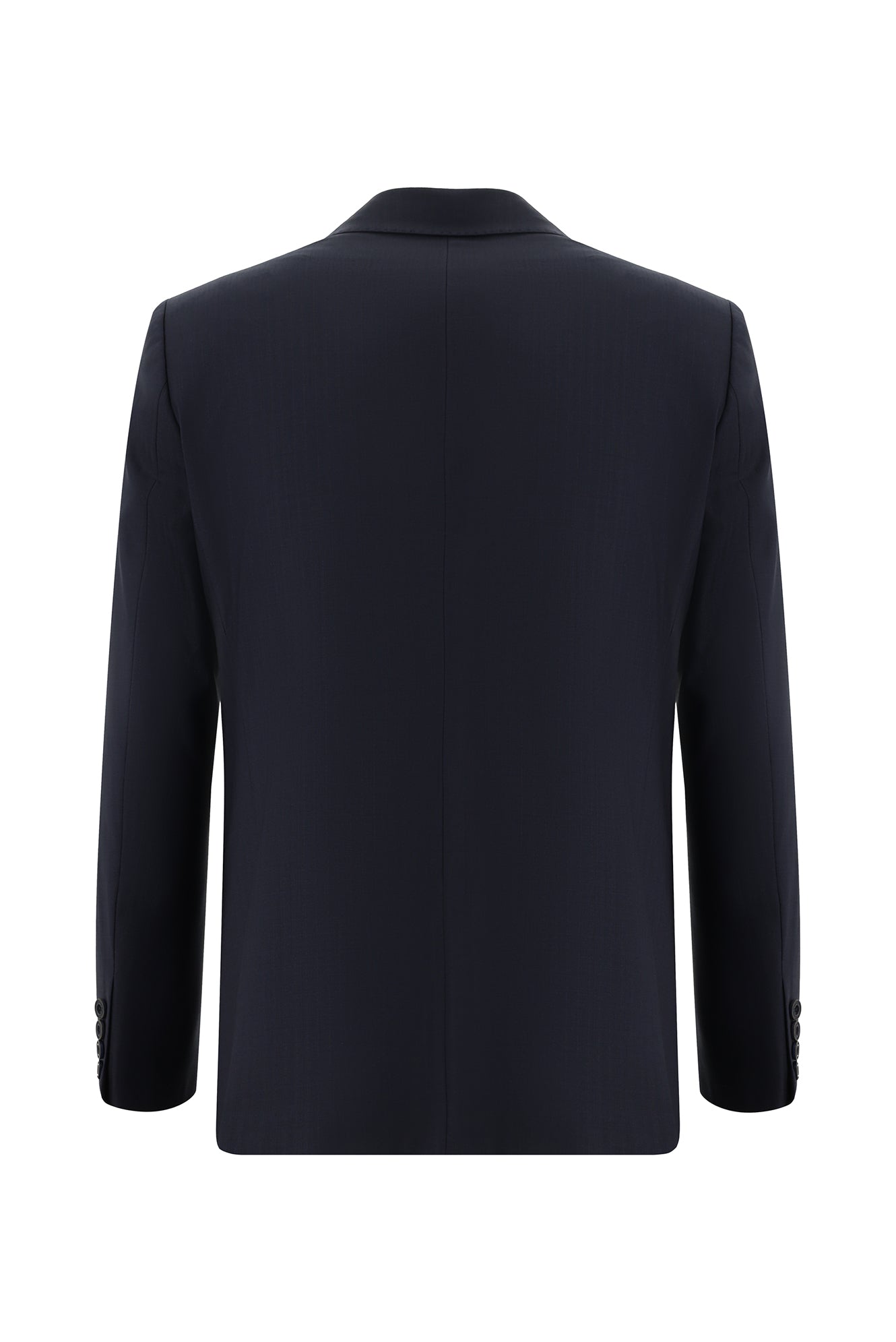 Koyu Lacivert Regular Fit Yünlü Klasik Çizgili Takım Elbise