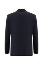 Koyu Lacivert Regular Fit Yünlü Klasik Çizgili Takım Elbise