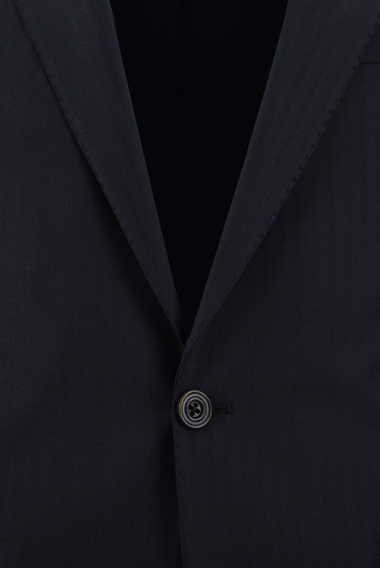 Koyu Lacivert Relaxed Fit Rahat Kesim Yünlü Klasik Çizgili Takım Elbise