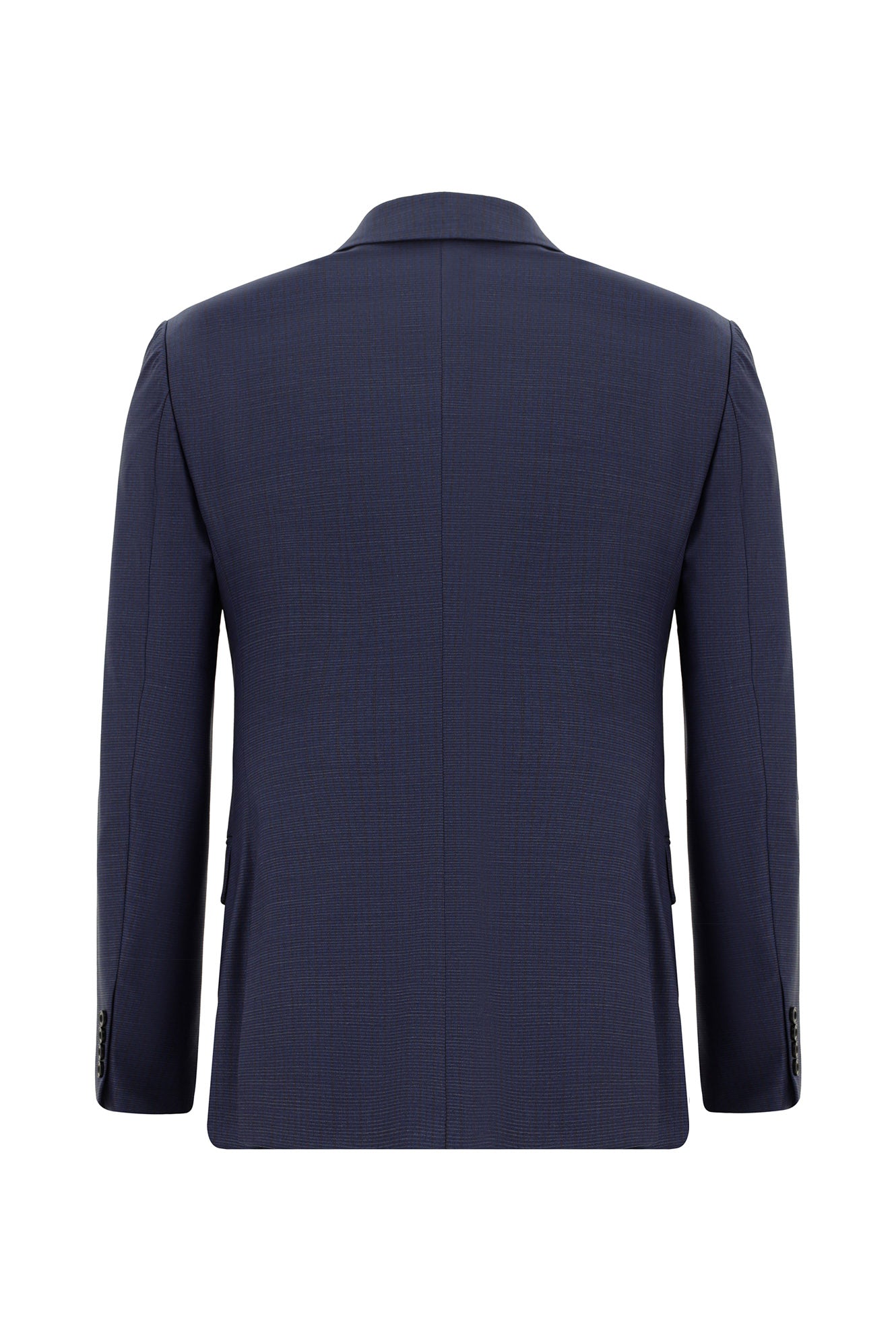Orta Lacivert Super Slim Fit Ekstra Dar Kesim Yünlü Klasik Desenli Takım Elbise