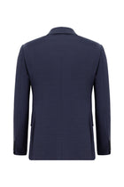 Orta Lacivert Super Slim Fit Ekstra Dar Kesim Yünlü Klasik Desenli Takım Elbise