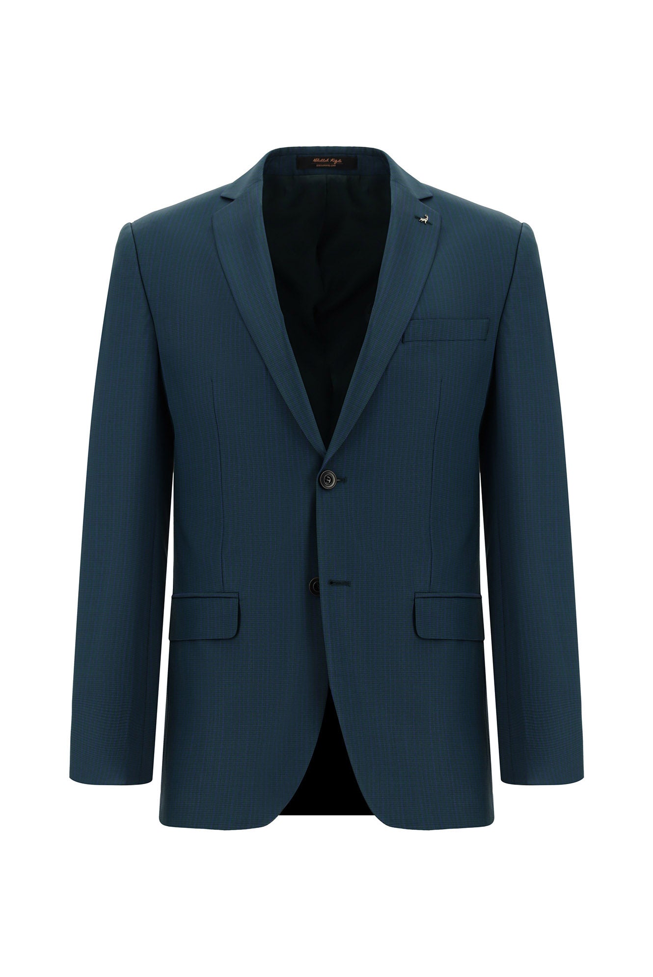 Koyu Yeşil Super Slim Fit Ekstra Dar Kesim Yünlü Klasik Desenli Takım Elbise