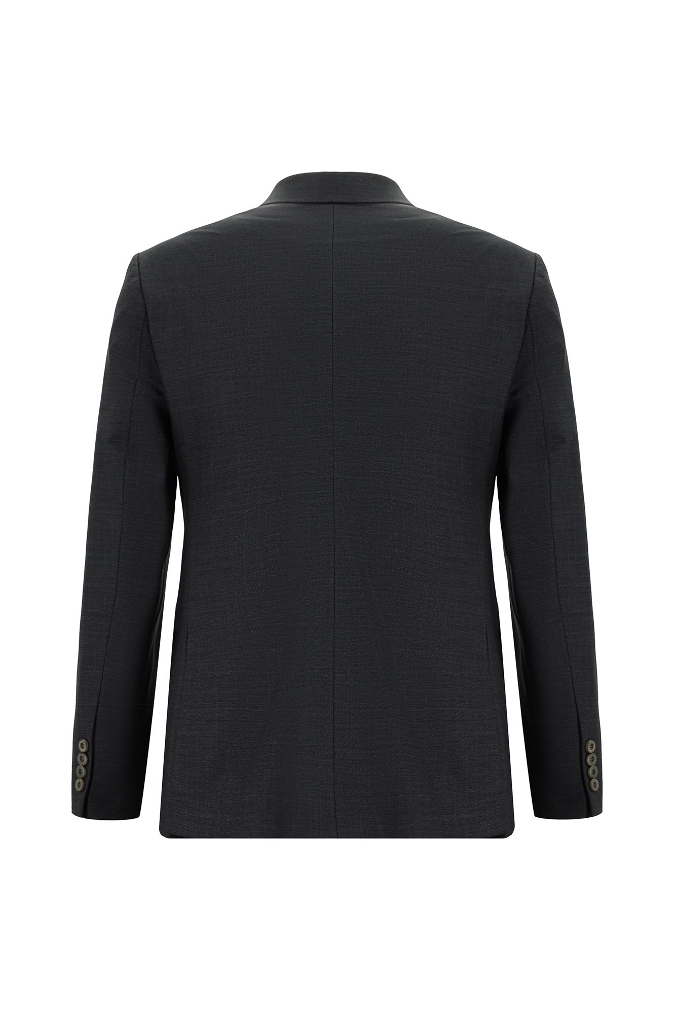 Orta Antrasit Super Slim Fit Ekstra Dar Kesim Çizgili Yünlü Kruvaze Takım Elbise