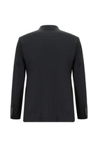 Orta Antrasit Super Slim Fit Ekstra Dar Kesim Çizgili Yünlü Kruvaze Takım Elbise