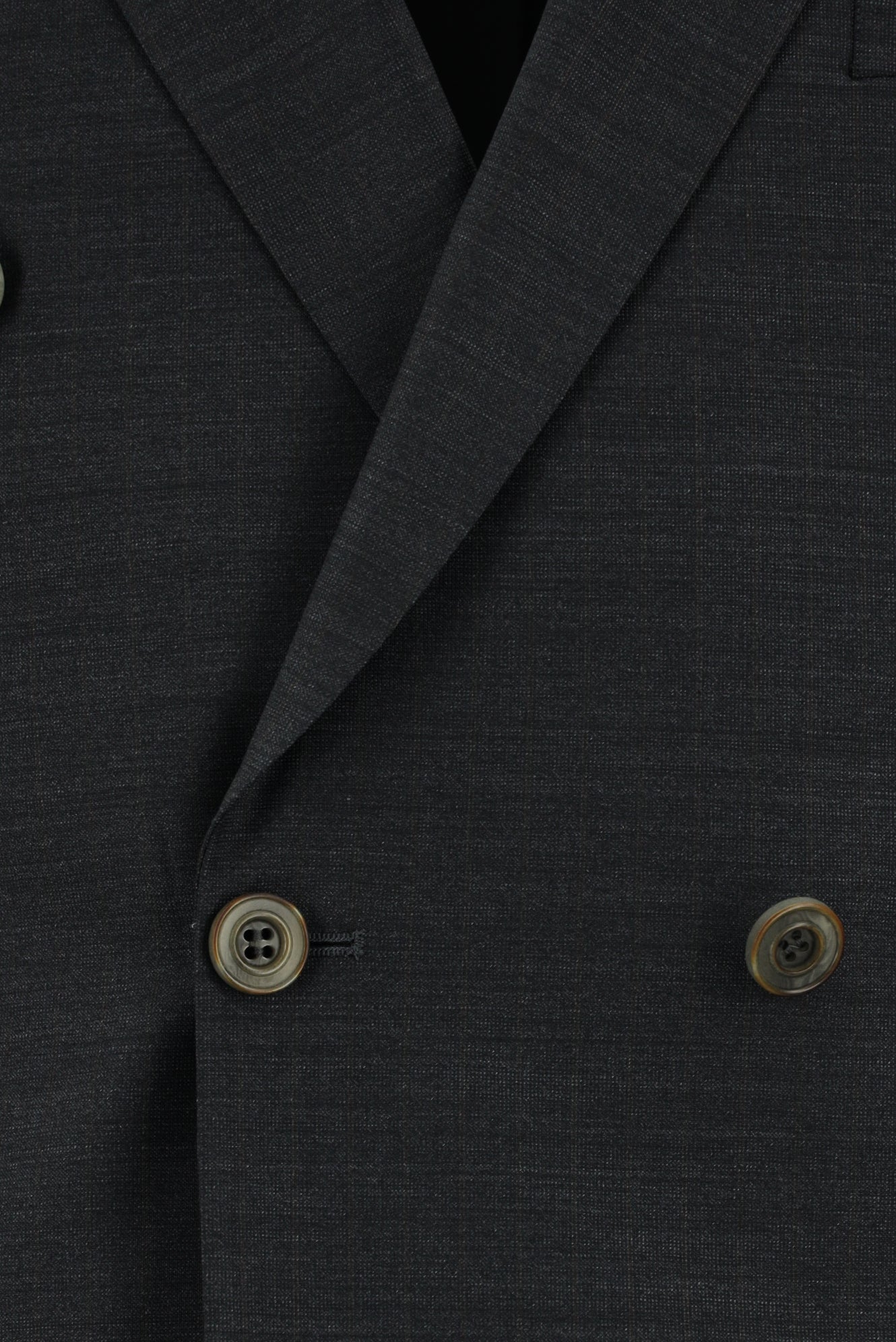 Orta Antrasit Super Slim Fit Ekstra Dar Kesim Çizgili Yünlü Kruvaze Takım Elbise
