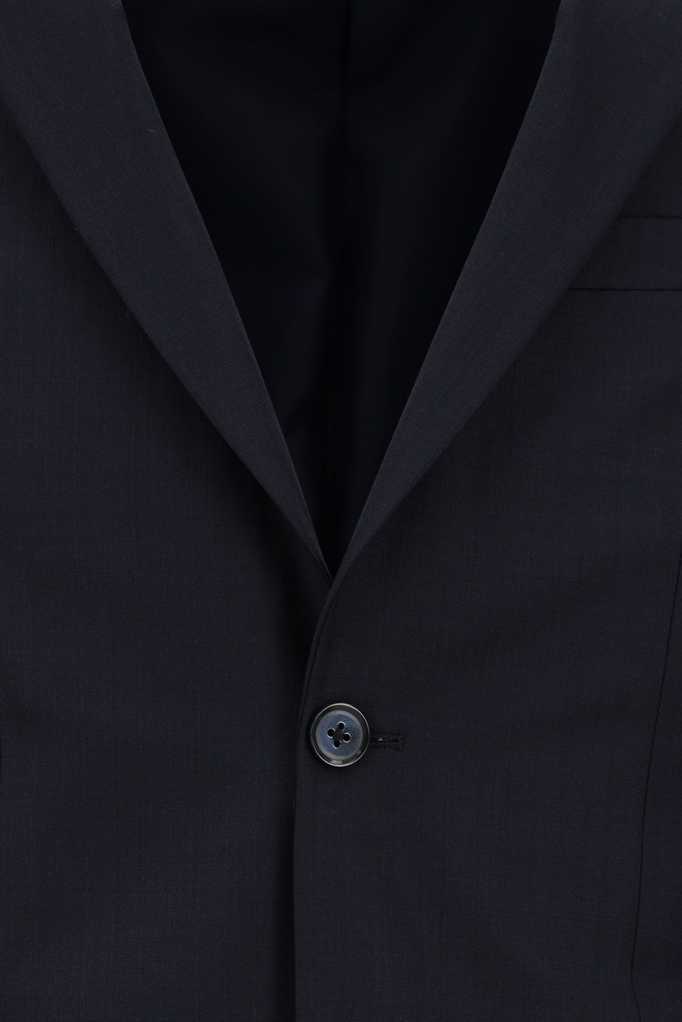 Koyu Lacivert Slim Fit Dar Kesim Klasik Çizgili Yünlü Takım Elbise