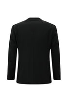 Siyah Regular Fit Flex Suit Yünlü Çizgili Klasik Çantalı Takım Elbise