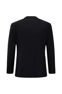 Siyah Lacivert Regular Fit Çantalı Flex Suit Yünlü Kruvaze Takım Elbise