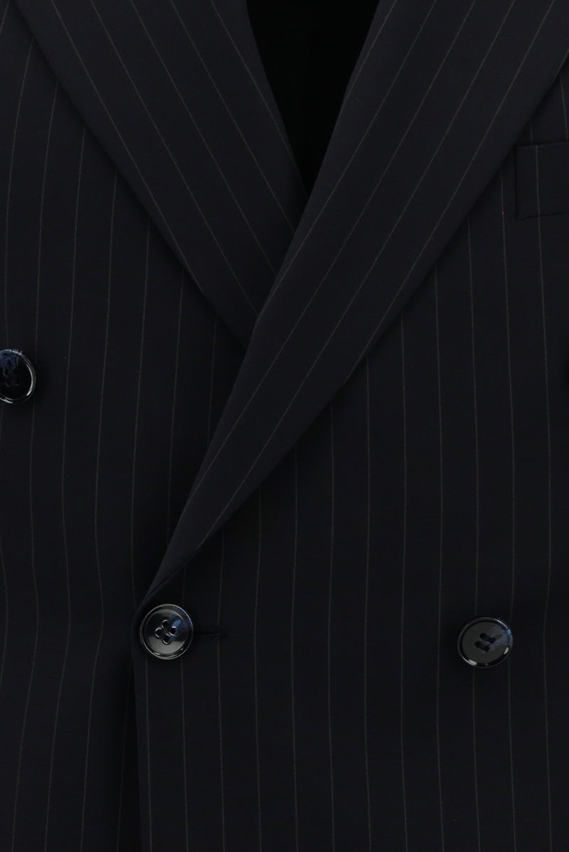 Siyah Lacivert Regular Fit Çantalı Flex Suit Yünlü Kruvaze Takım Elbise