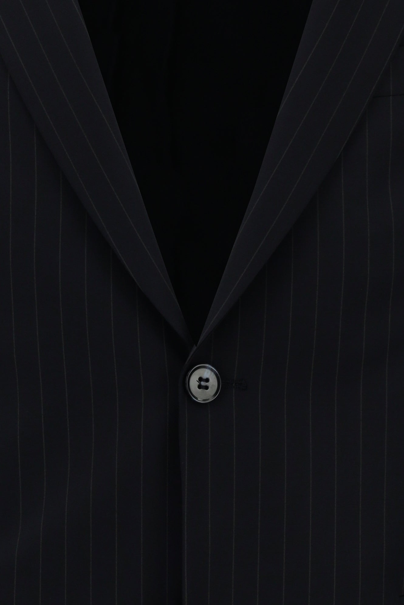 Siyah Lacivert Regular Fit Çantalı Flex Suit Yünlü Çizgili Klasik Takım Elbise