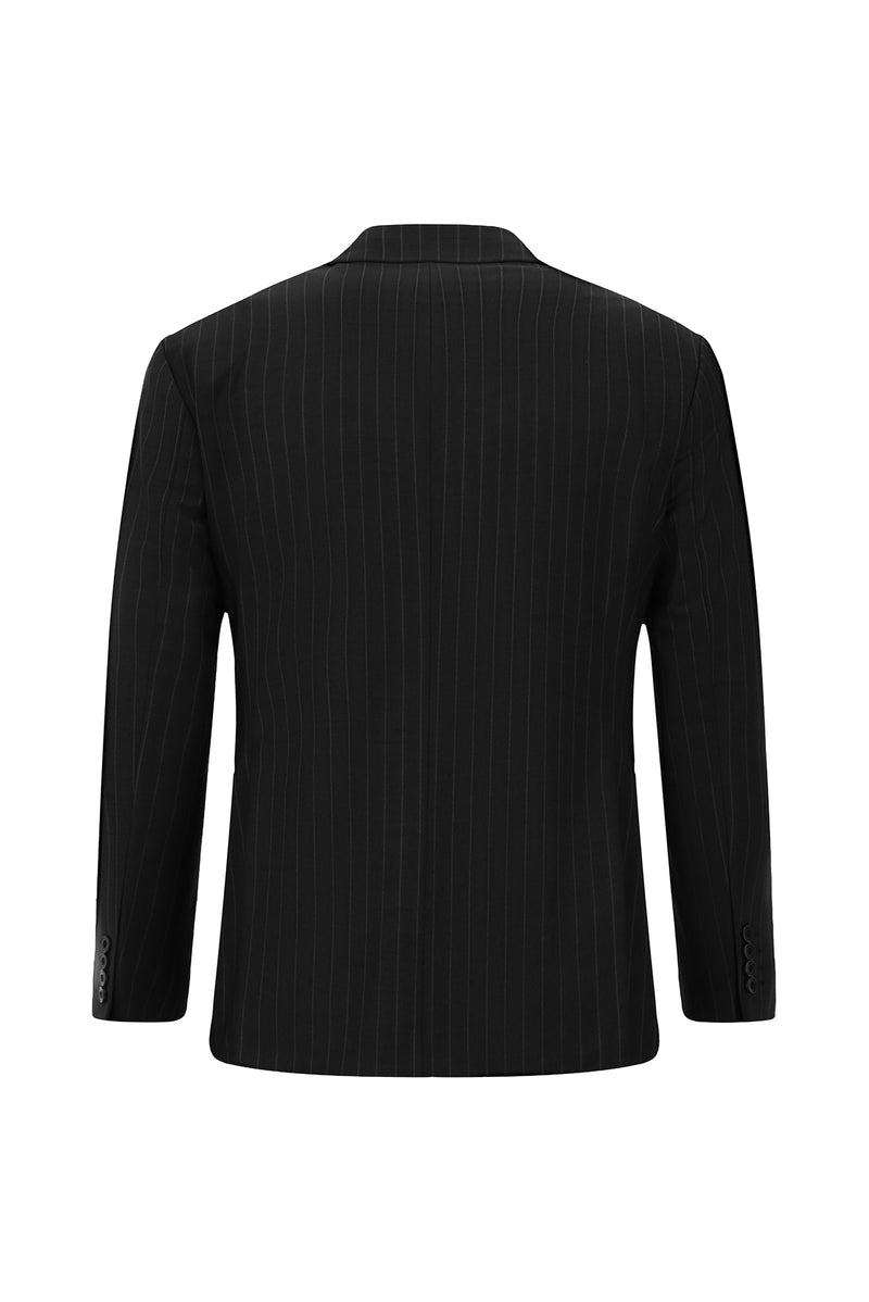 Koyu Antrasit 7 Drop Slim Fit Dar Kesim Yünlü Sivri Yaka Beli Lastikli Pileli Çizgili Klasik Takım Elbise