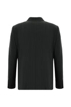 Koyu Antrasit Regular Fit Yünlü Kruvaze Çizgili Guabello Takım Elbise