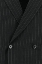 Koyu Antrasit Regular Fit Yünlü Kruvaze Çizgili Guabello Takım Elbise