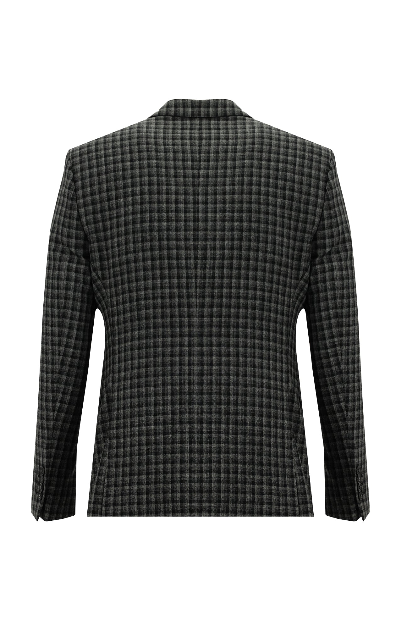 Koyu Antrasit Slim Fit Dar Kesim Kombinli Yelekli Yün Takım Elbise
