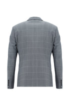 Açık Lacivert Slim Fit Dar Kesim Yünlü Kombinli Yelekli Takım Elbise
