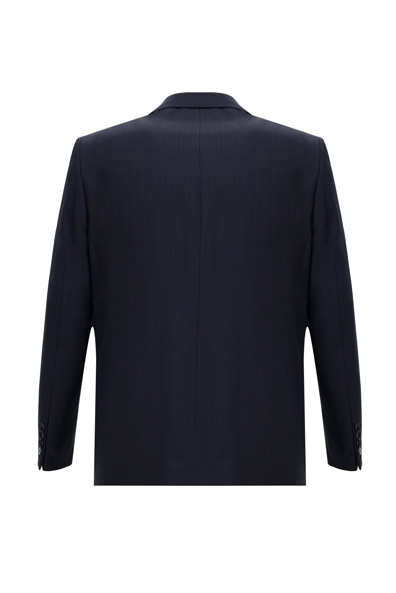 Orta Lacivert Slim Fit Dar Kesim Yünlü Klasik Kareli Takım Elbise