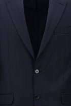 Orta Lacivert 7 Drop Slim Fit Dar Kesim Yünlü Kareli Tak?m Elbise-Abdullah Ki??l?