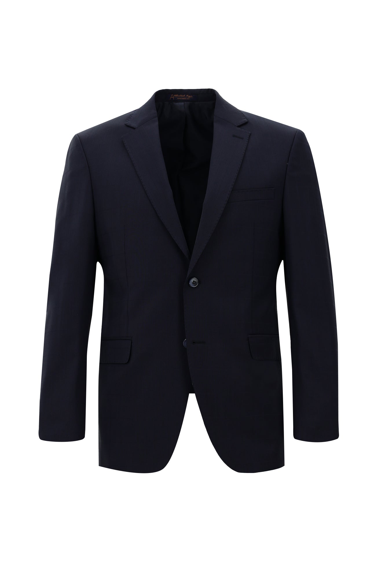Koyu Lacivert Slim Fit Dar Kesim Yünlü Klasik Kareli Takım Elbise