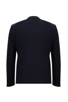 Koyu Lacivert Slim Fit Dar Kesim Yünlü Klasik Kareli Takım Elbise