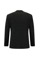 Koyu Antrasit Slim Fit Dar Kesim Kareli Yünlü Klasik Takım Elbise