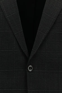 Koyu Antrasit 7 Drop Slim Fit Dar Kesim Kareli Yünlü Tak?m Elbise-Abdullah Ki??l?