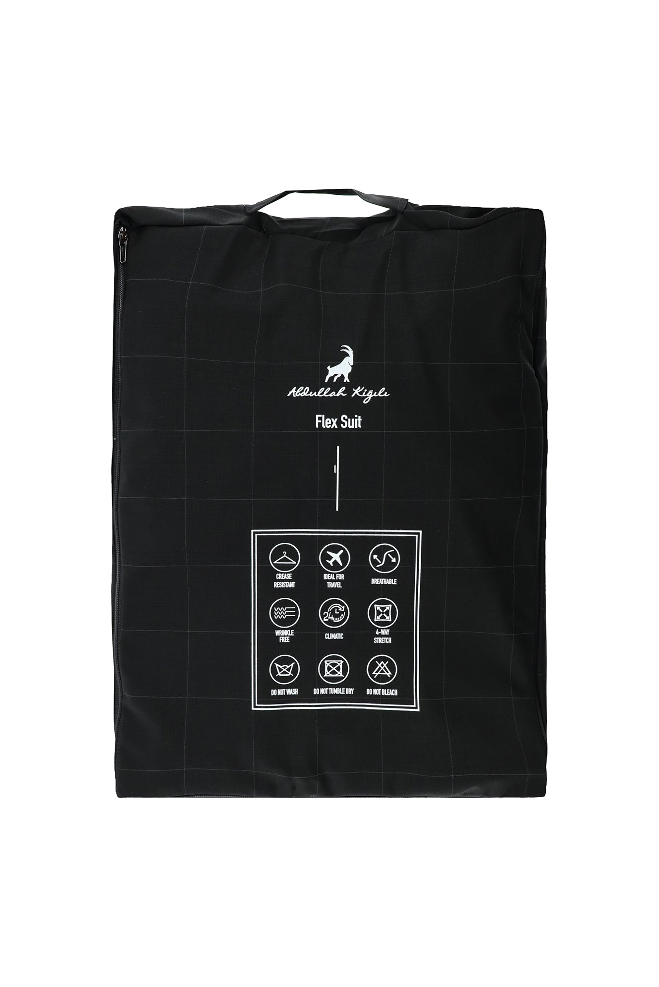 Siyah Regular Fit Flex Suit Yünlü Kareli Kruvaze Çantalı Takım Elbise