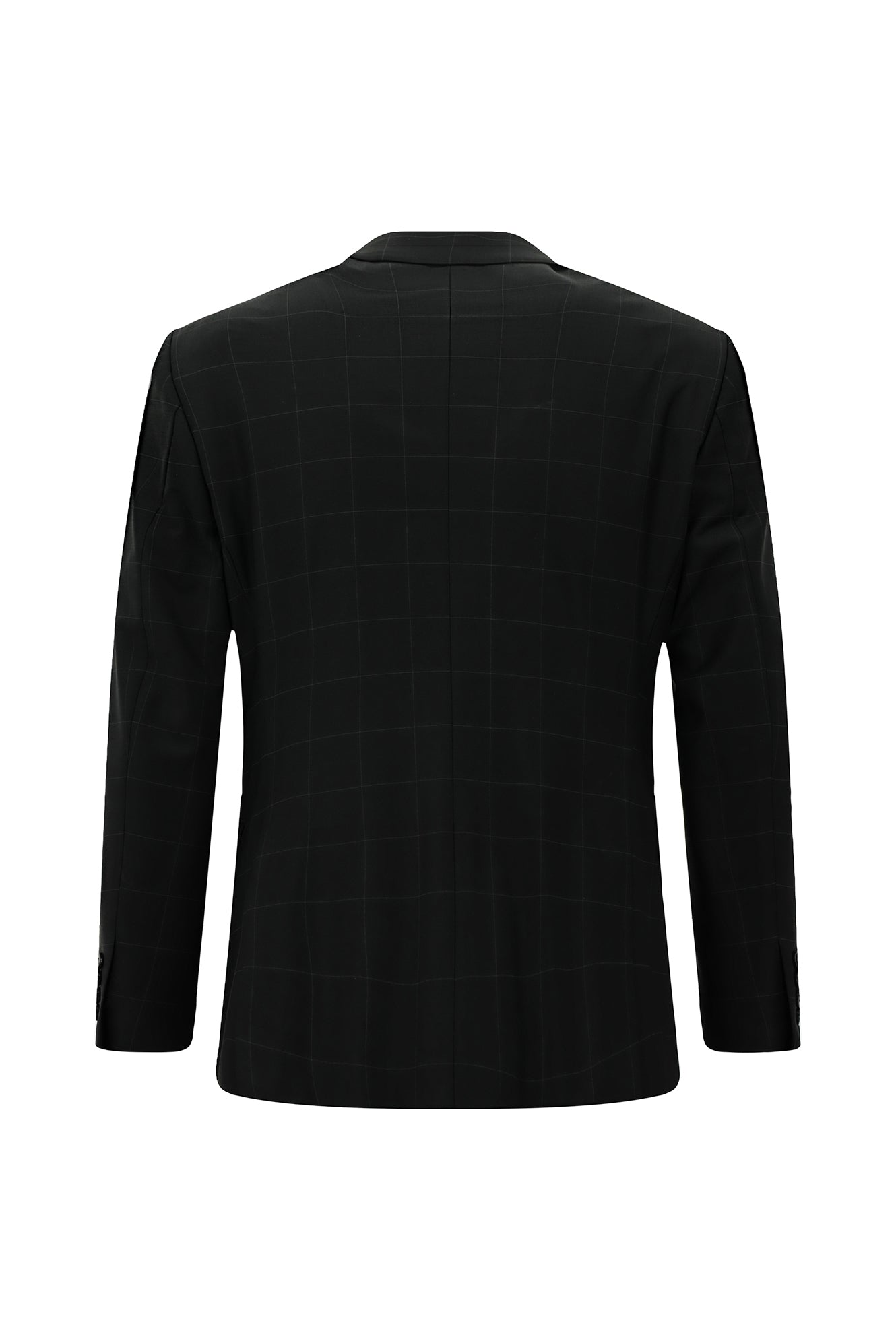 Siyah 6 Drop Regular Fit Standart Kesim Flex Suit Yünlü Kareli Çantal? Tak?m Elbise-Abdullah Ki??l?