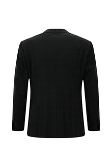 Siyah 6 Drop Regular Fit Standart Kesim Flex Suit Yünlü Kareli Çantal? Tak?m Elbise-Abdullah Ki??l?