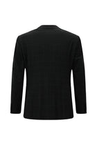Siyah Regular Fit Flex Suit Yünlü Kareli Klasik Takım Elbise