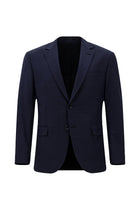 Koyu Lacivert 6 Drop Regular Fit Standart Kesim Flex Suit Yünlü Kareli Çantal? Tak?m Elbise-Abdullah Ki??l?