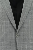 Orta Füme Relaxed Fit Rahat Kesim Yünlü Klasik Ekose Takım Elbise