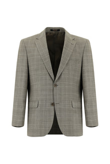 Koyu Vizon 7 Drop Slim Fit Dar Kesim Yünlü Ekose Tak?m Elbise-Abdullah Ki??l?