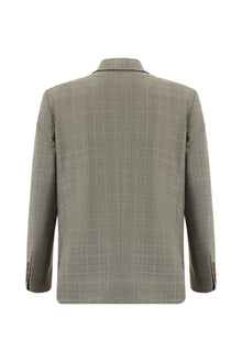 Koyu Vizon Slim Fit Dar Kesim Yünlü Klasik Ekose Takım Elbise