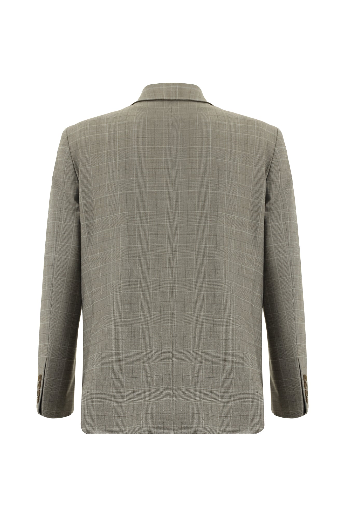 Koyu Vizon 7 Drop Slim Fit Dar Kesim Yünlü Ekose Tak?m Elbise-Abdullah Ki??l?