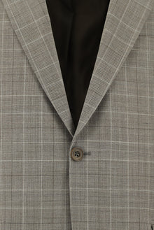 Koyu Vizon Relaxed Fit Rahat Kesim Yünlü Klasik Ekose Takım Elbise