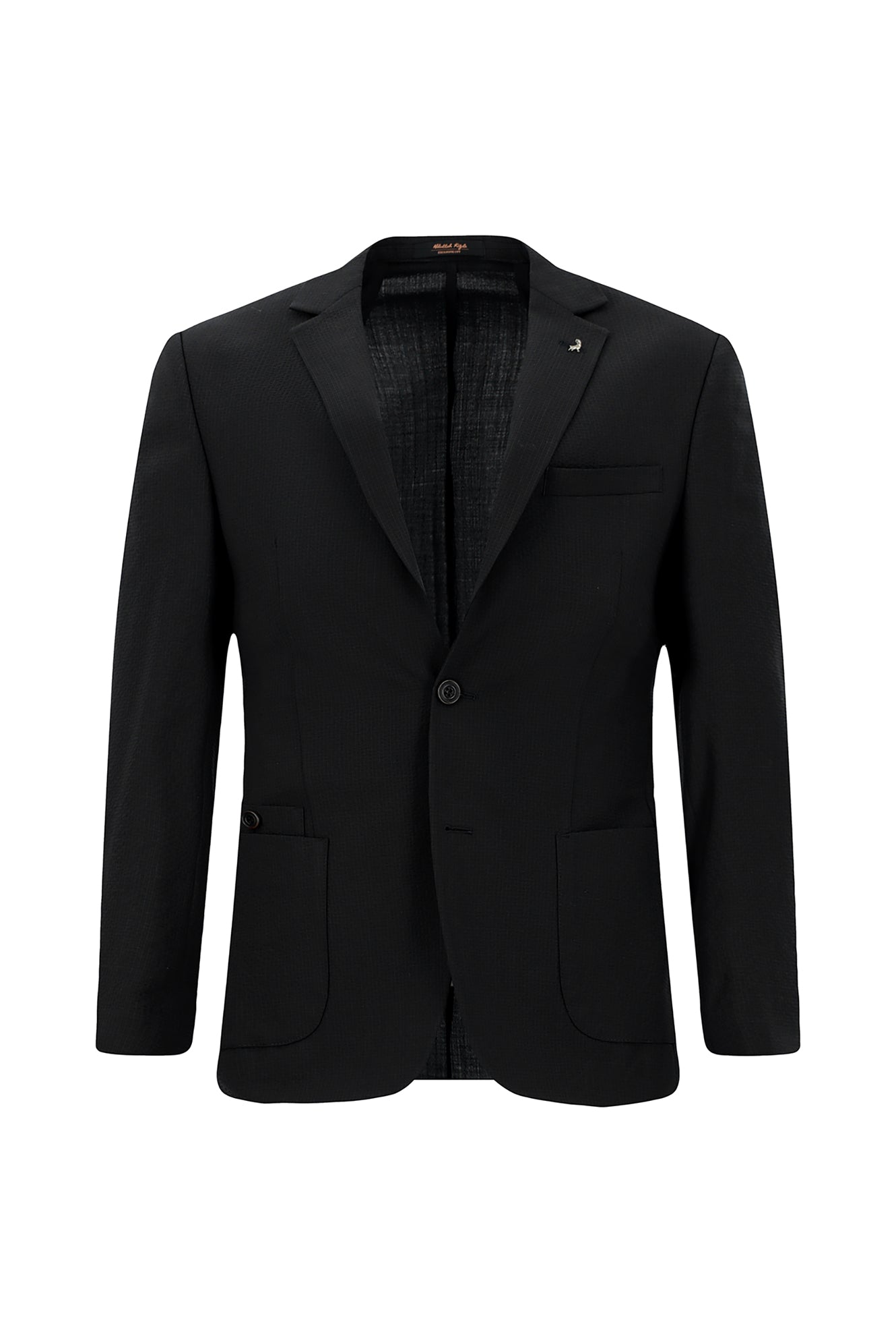 Siyah Super Slim Fit Ekstra Dar Kesim Yünlü Ekose Beli Lastikli İpli Gofre Takım Elbise