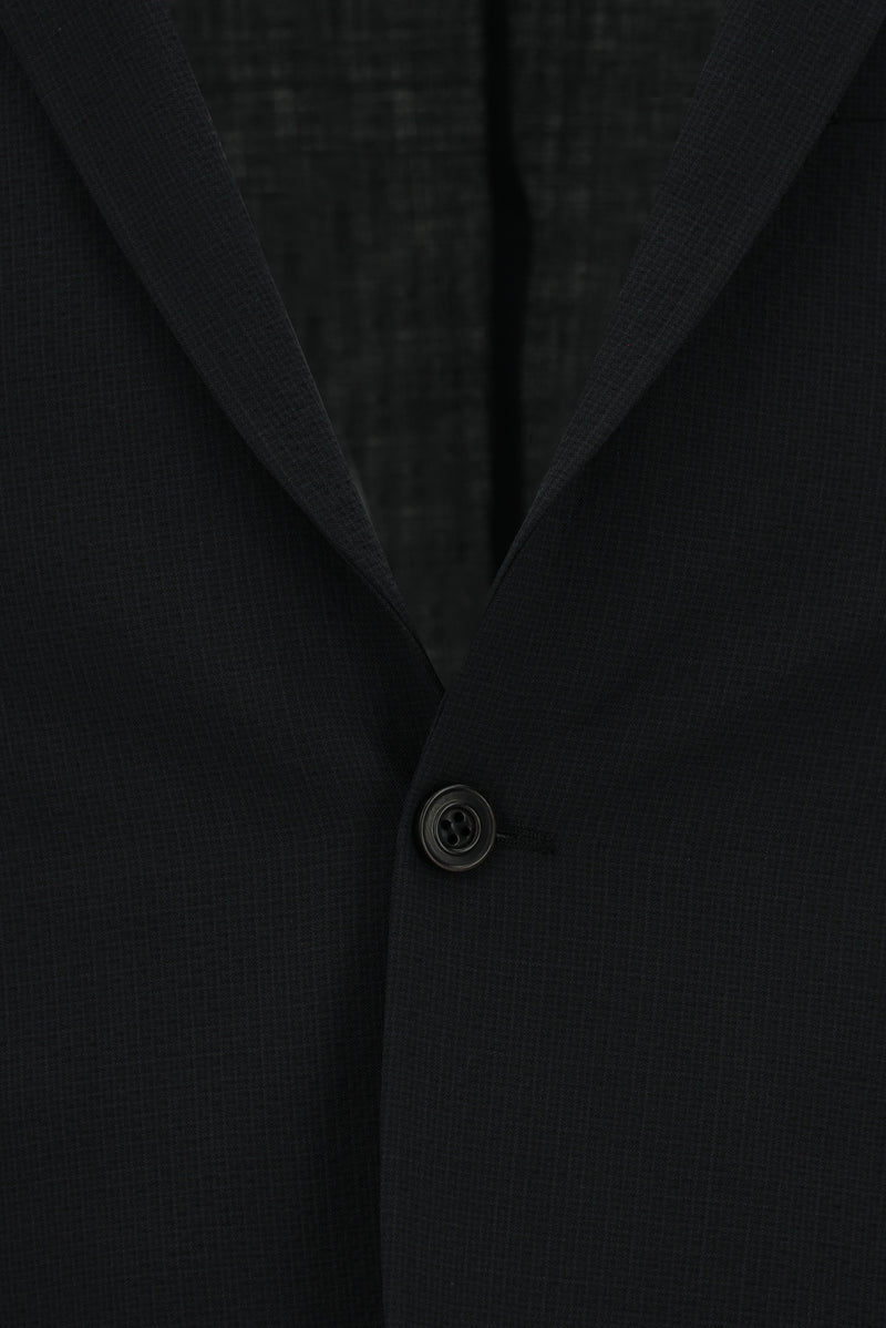 Siyah 7 Drop Super Slim Fit Eksra Dar Kesim Yünlü Ekose Beli Lastikli ?pli Gofre Tak?m Elbise-Abdullah Ki??l?