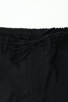 Siyah Super Slim Fit Ekstra Dar Kesim Yünlü Ekose Beli Lastikli İpli Gofre Takım Elbise