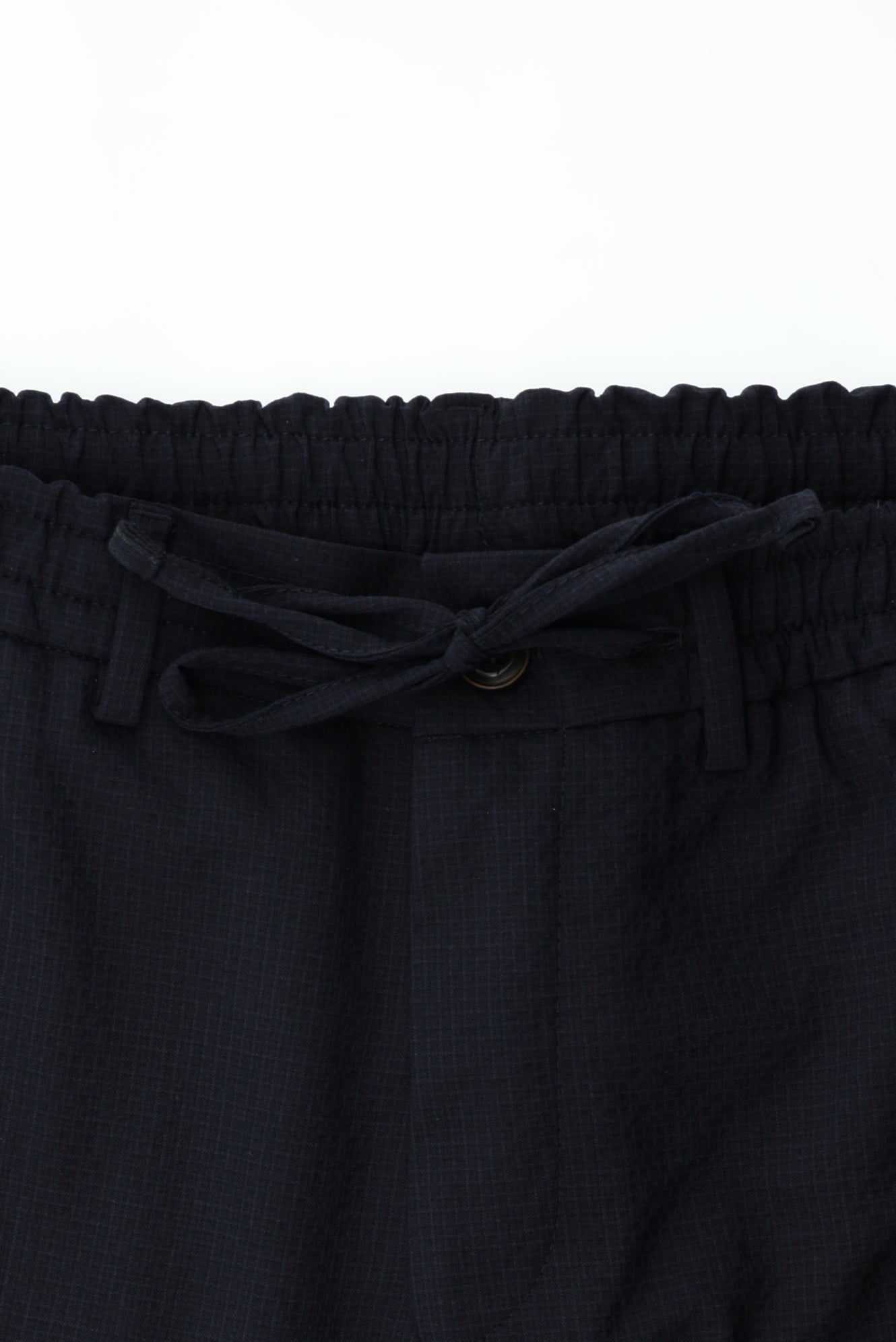 Koyu Lacivert Super Slim Fit Ekstra Dar Kesim Yünlü Ekose Beli Lastikli İpli Gofre Takım Elbise