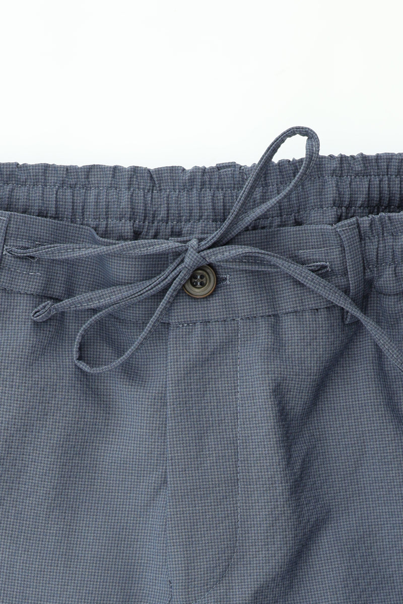 Aç?k Mavi 7 Drop Super Slim Fit Eksra Dar Kesim Yünlü Ekose Beli Lastikli ?pli Gofre Tak?m Elbise-Abdullah Ki??l?