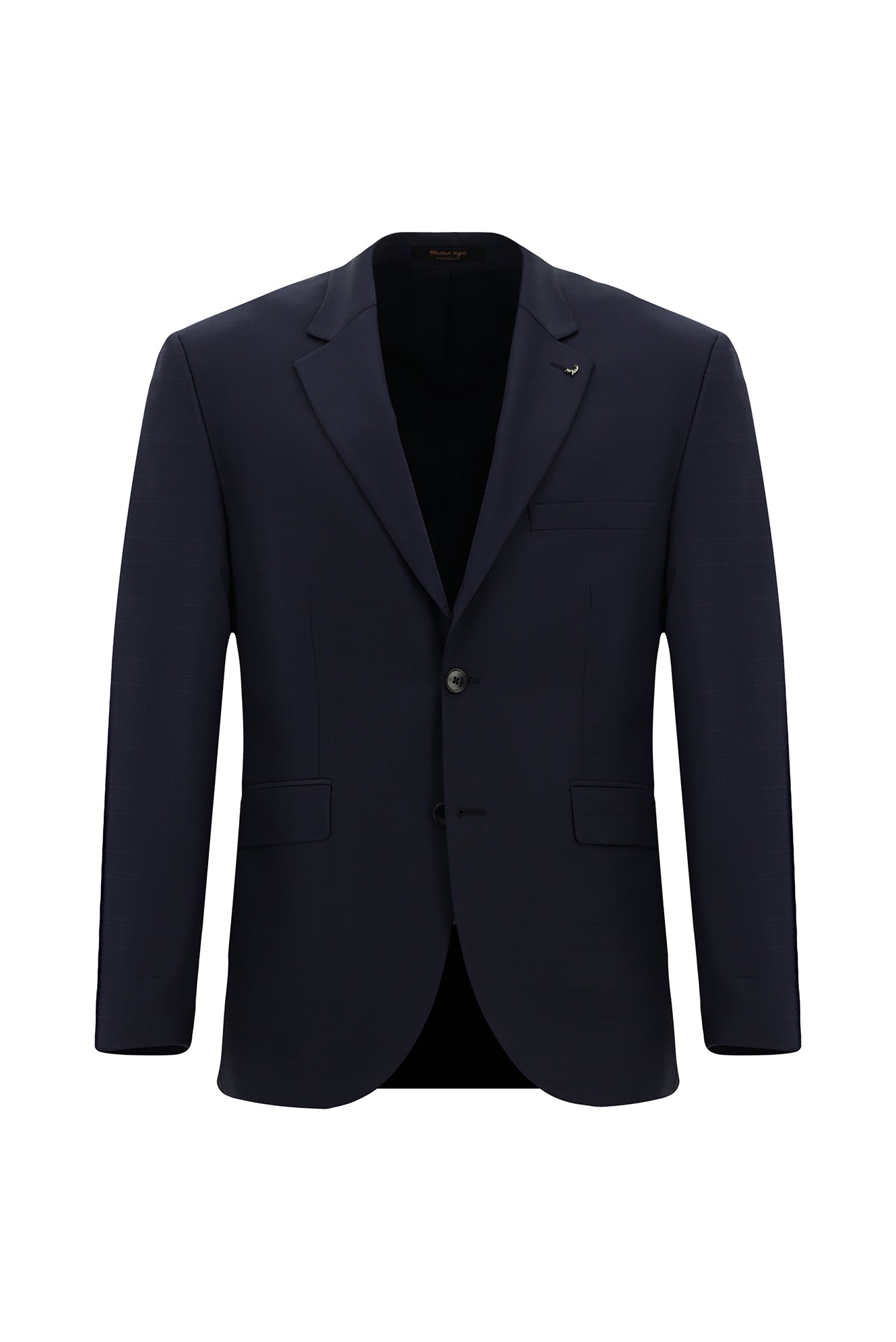 Koyu Lacivert 4 Drop Relaxed Fit Rahat Kesim Yünlü Ekose Tak?m Elbise-Abdullah Ki??l?