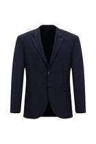 Koyu Lacivert 4 Drop Relaxed Fit Rahat Kesim Yünlü Ekose Tak?m Elbise-Abdullah Ki??l?