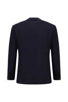 Koyu Lacivert 4 Drop Relaxed Fit Rahat Kesim Yünlü Ekose Tak?m Elbise-Abdullah Ki??l?