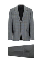 Mavi Relaxed Fit Rahat Kesim Yünlü Ekose Kombinli Takım Elbise