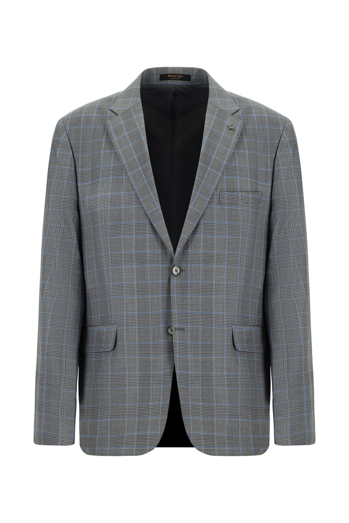 Mavi Relaxed Fit Rahat Kesim Yünlü Ekose Kombinli Takım Elbise